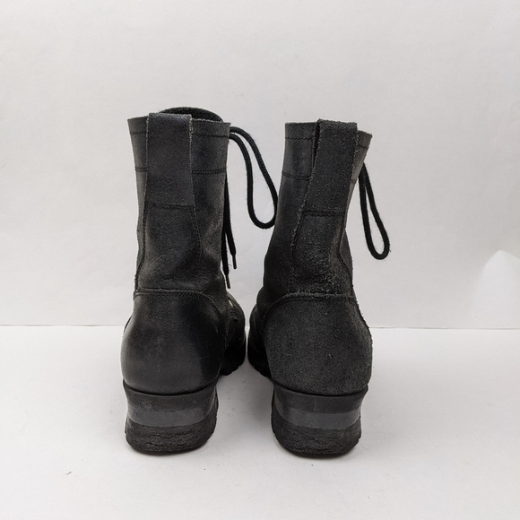 Vintage Chevy Trucks Black Leather Combat Boots - Picture 7 of 14